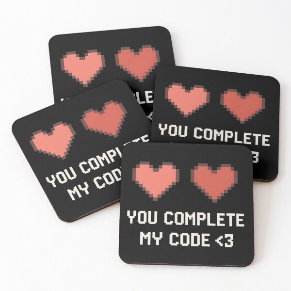 Item preview, You Complete My Code – Nerdy pixel heart love quote for programmers designed and sold by Killerkarpfen.