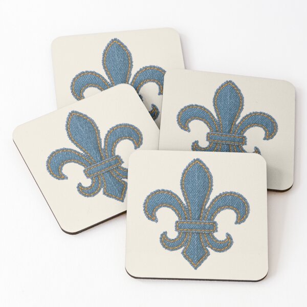 Item preview, Quebec fleur de lys Blue denim designed and sold by FatBirdie.