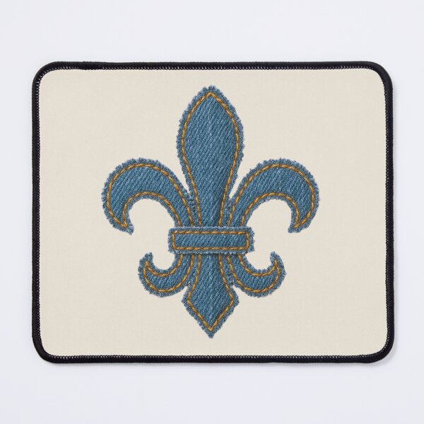 Item preview, Quebec fleur de lys Blue denim designed and sold by FatBirdie.