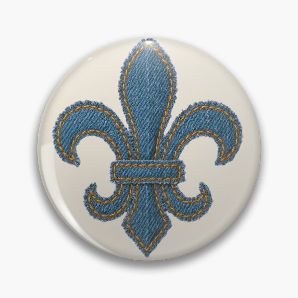 Item preview, Quebec fleur de lys Blue denim designed and sold by FatBirdie.