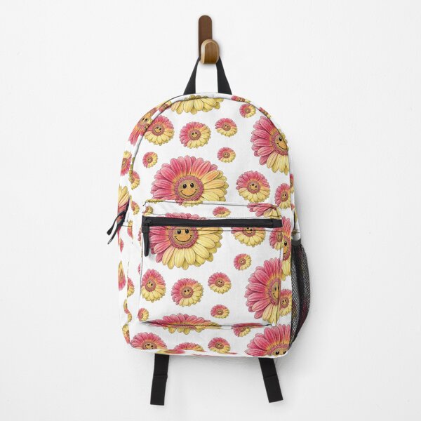 Item preview, Yellow and Pink Gerbera Daisy Smiley Face | Cute Floral Happy Face Design designed and sold by PnrArtDesign.