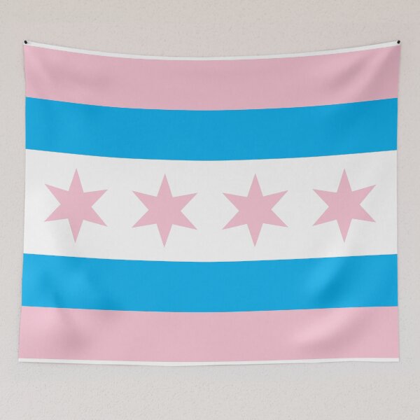 Item preview, Trans Pride Chicago Flag designed and sold by dopaminebrand.