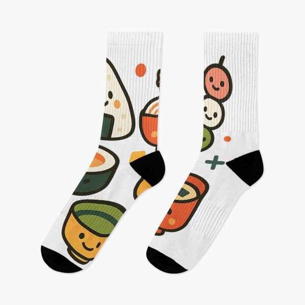 Item preview, Kawaii Japanese Food Icons Cute Onigiri Sushi Ramen Sticker designed and sold by NipponPop.