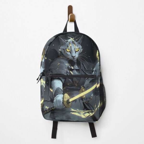 Item preview, Animal Bengal Cat Samurai Black Armor Ready Strike Glowing Blade designed and sold by mildaclairmo.