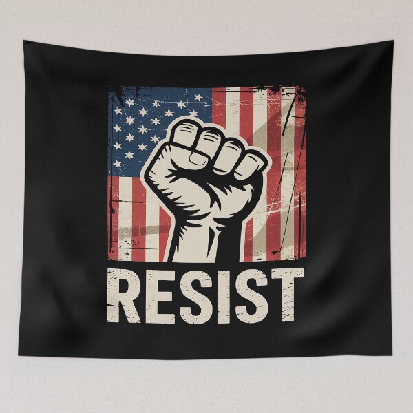 Item preview, Resist Distressed Upside Down American Flag USA designed and sold by Nekusa.
