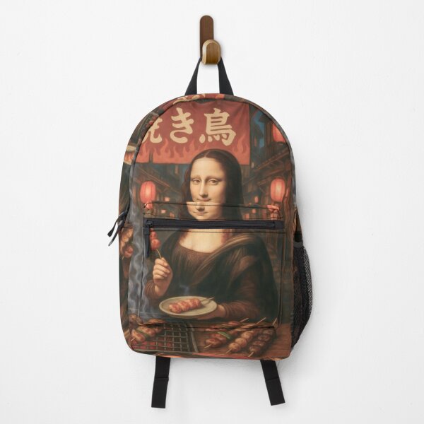 Item preview, Mona Lisa Grilling Yakitori in Japanese Alley Night designed and sold by mildaclairmo.