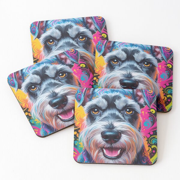 Item preview, Psychedelic Schnauzer Dog Portrait – Bright and Sweet Colors designed and sold by ChromaticSoul.