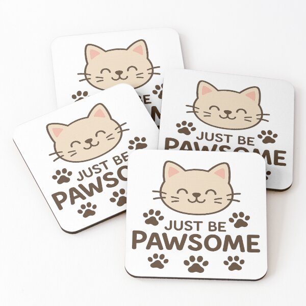 Item preview, Pawsome Kitty – Cute Cartoon Cat with Paw Prints for Kids designed and sold by medarabon04.