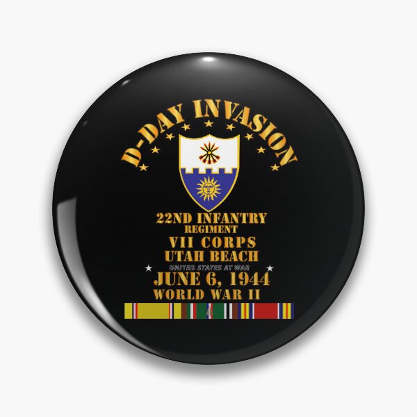 Item preview, Army - 22nd Infantry Regt - VII Corps - D Day w SVC designed and sold by Military Insignia Products.
