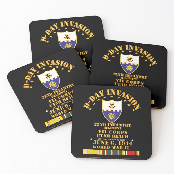 Item preview, Army - 22nd Infantry Regt - VII Corps - D Day w SVC designed and sold by Military Insignia Products.