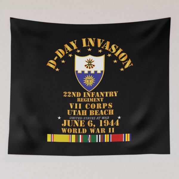 Item preview, Army - 22nd Infantry Regt - VII Corps - D Day w SVC designed and sold by Military Insignia Products.