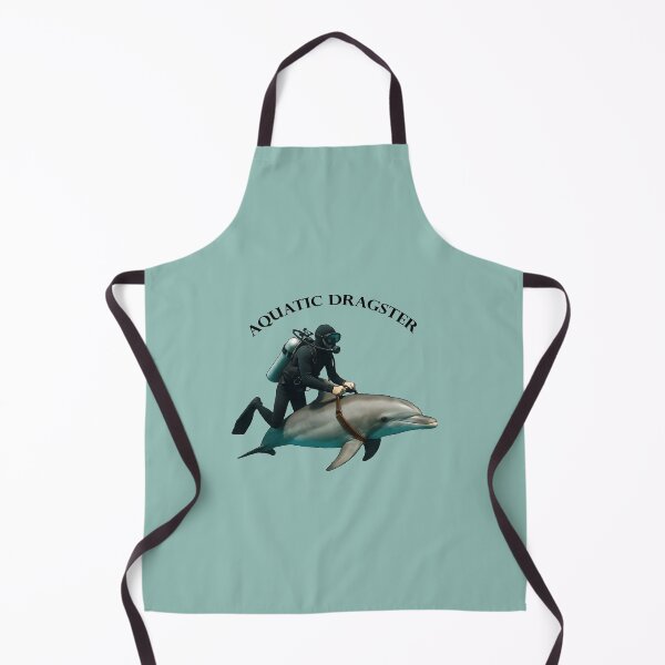 Item preview, Vintage SCUBA Diving Diver Riding a Large Smiling Dolphin URM designed and sold by urmaddad.