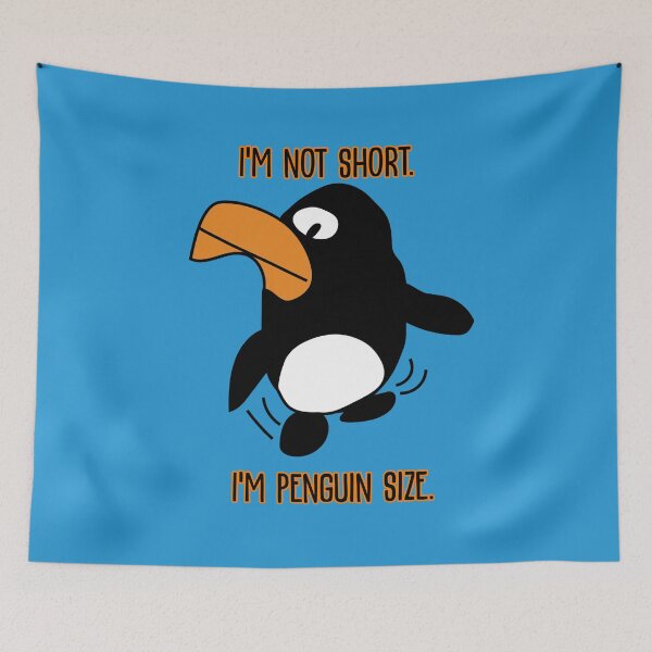 Item preview, "I'm not short. I'm penguin size" Dancing Penguin by Everything Eli designed and sold by EverythingEli.