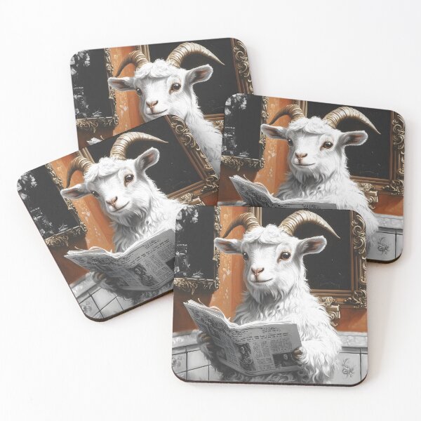 Item preview, Animal Toilet Smiling Goat Reading Newspaper Classic Tile Bathroom designed and sold by earlobejerk.