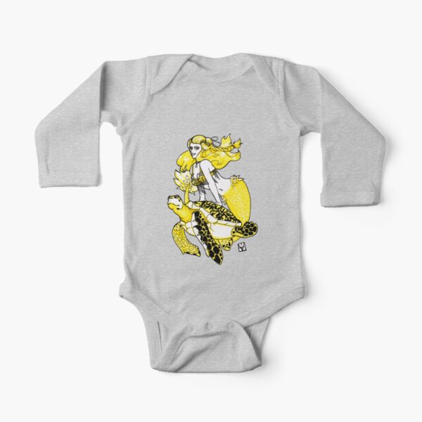 Mermaid & Turtle Long Sleeve Baby One-Piece