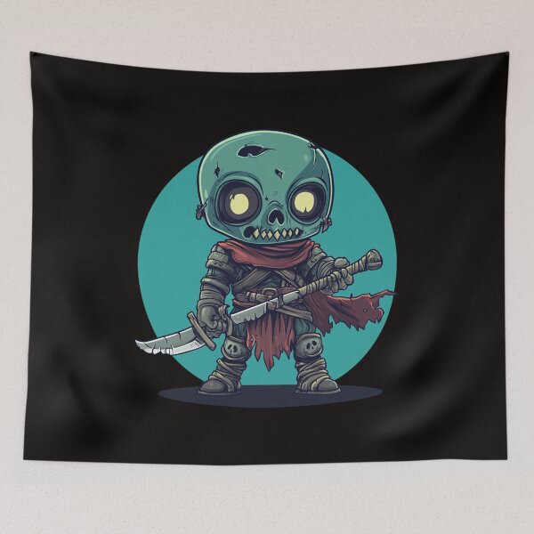 Item preview, Cartoon undead knight with battle sword designed and sold by JustaKiss822.