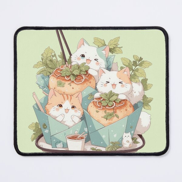 Item preview, Takoyaki Cats – Kawaii Japanese Street Food Sticker designed and sold by luminumance.