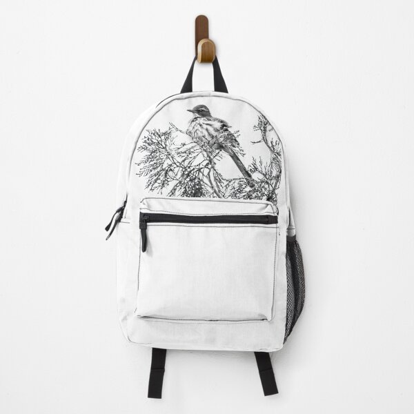 Item preview, Scrub Jay Fluffed Up in Black and White designed and sold by CarolM.