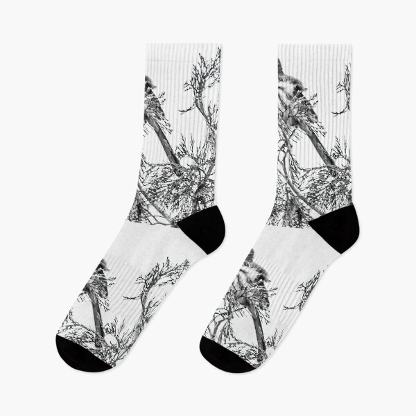 Item preview, Scrub Jay Fluffed Up in Black and White designed and sold by CarolM.