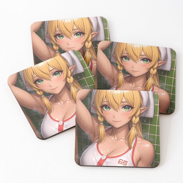 Item preview, Leafa Sword Art Online Anime Girl Wet Blonde Twin Braids Gym Shine designed and sold by bolleykoldl.
