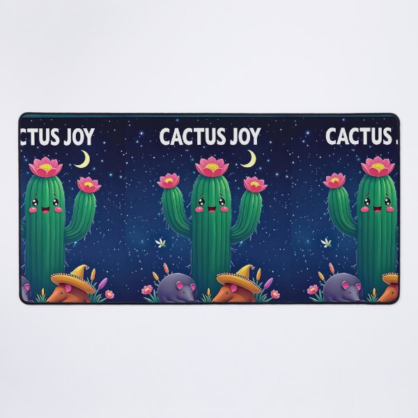 Item preview, Cactus Joy – Adorable Cartoon Desert Under Moonlight designed and sold by Taans-Creation.
