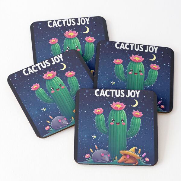 Item preview, Cactus Joy – Adorable Cartoon Desert Under Moonlight designed and sold by Taans-Creation.