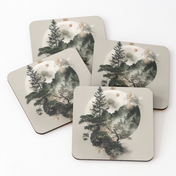 Item preview, Wabi Sabi Moon – Japanese Minimalist Landscape Art designed and sold by luminumance.