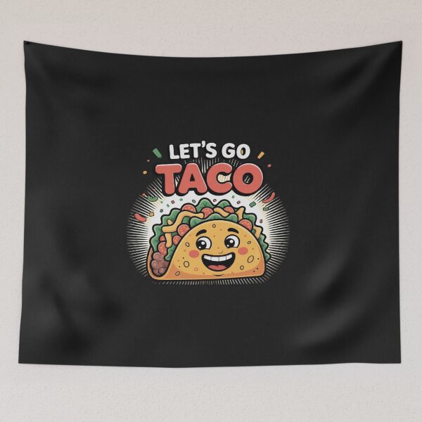 Artikelvorschau, Let’s Go Taco – Süßes, lustiges Cartoon-Taco-T-Shirt entworfen und verkauft von grand-shop1.