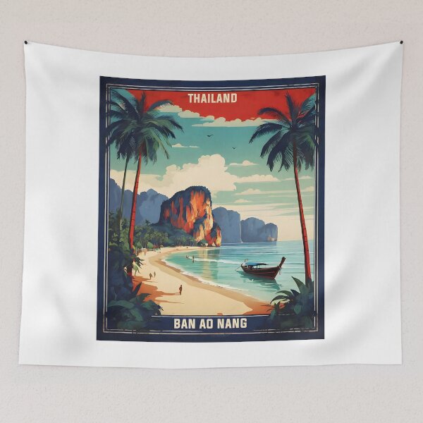 Artikelvorschau, Ban Ao Nang Thailand Vintage Retro Reisetourismus entworfen und verkauft von TravelersGems.
