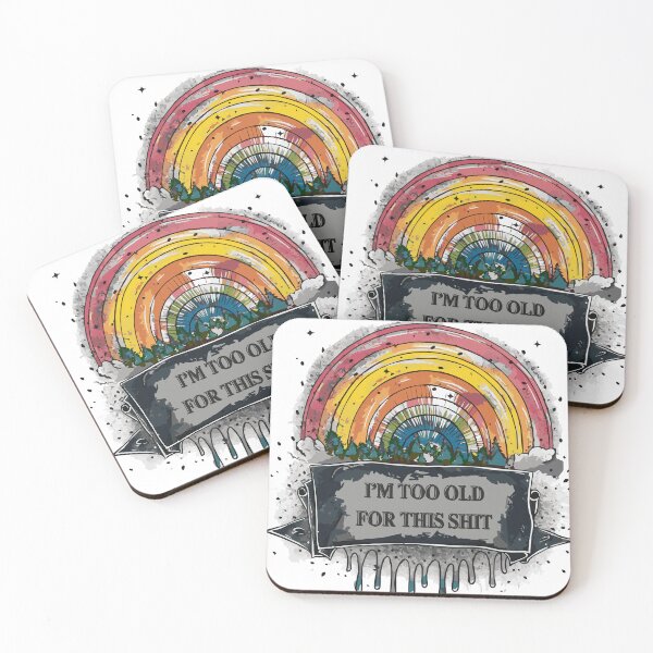 Item preview, Too Old for This Sh*t – Retro Rainbow designed and sold by TeesAndSass.