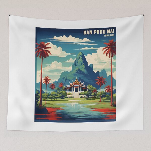 Item preview, Ban Phru Nai Thailand Vintage Retro Travel Tourism designed and sold by TravelersGems.