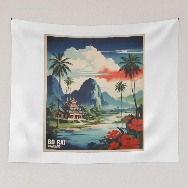 Item preview, Bo Rai Thailand Vintage Retro Travel Tourism designed and sold by TravelersGems.