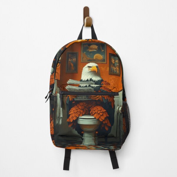 Item preview, Bald Eagle Reading Newspaper Vintage Orange Bathroom designed and sold by rivettlihuiq.