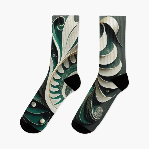 Item preview, Abstract Spiral  Green and White 176 designed and sold by Vicky Brago-Mitchell®.