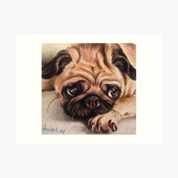 Hug A Pug Art Print