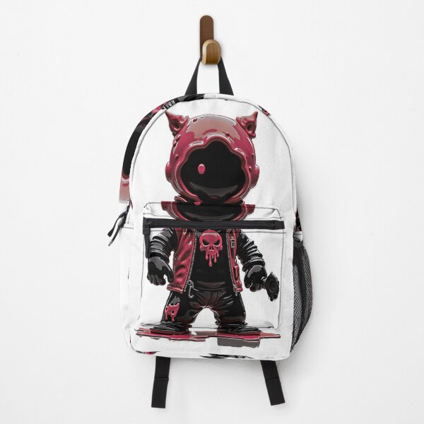 Item preview, Drip Skull Cat – Glossy Darkcore Character in Red & Black Streetwear designed and sold by Dark-Circuit-Haven.