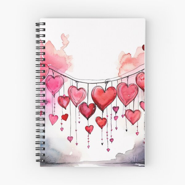 Item preview, A whimsical watercolor painting of a heart-shaped cluster of hearts hanging over a serene landscape designed and sold by homydesign.