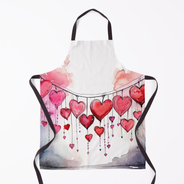 Item preview, A whimsical watercolor painting of a heart-shaped cluster of hearts hanging over a serene landscape designed and sold by homydesign.