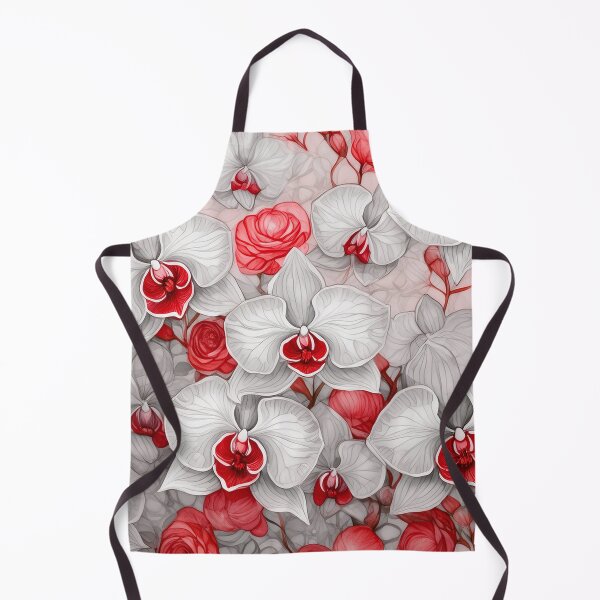 Item preview, Red and white orchids intertwine, creating a vibrant floral pattern designed and sold by homydesign.