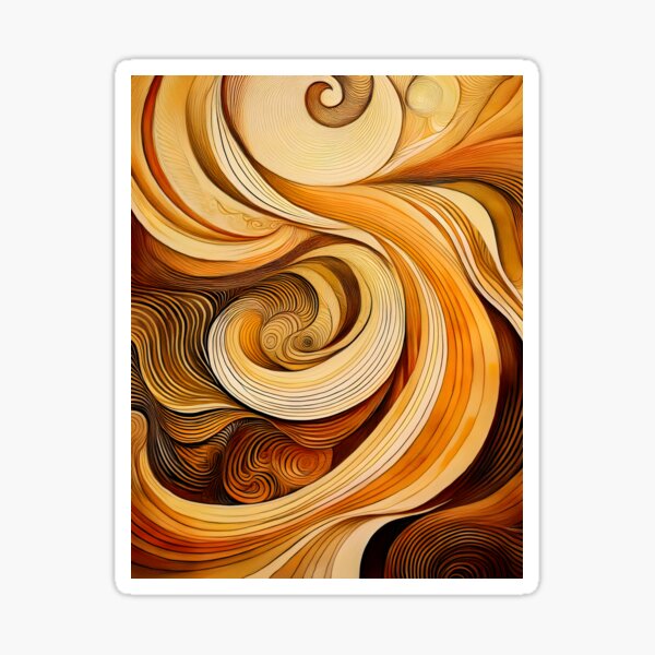 Item preview, An abstract pattern features swirling organic lines and shapes in warm, earthy tones of orange, yellow, and brown designed and sold by homydesign.