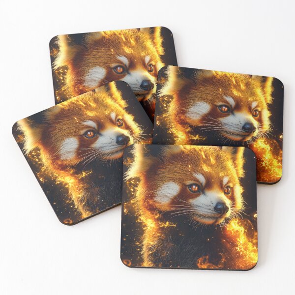Item preview, Portrait Flaming Red Panda Fire Glow Mystical Spirit Animal designed and sold by mugonneazh.