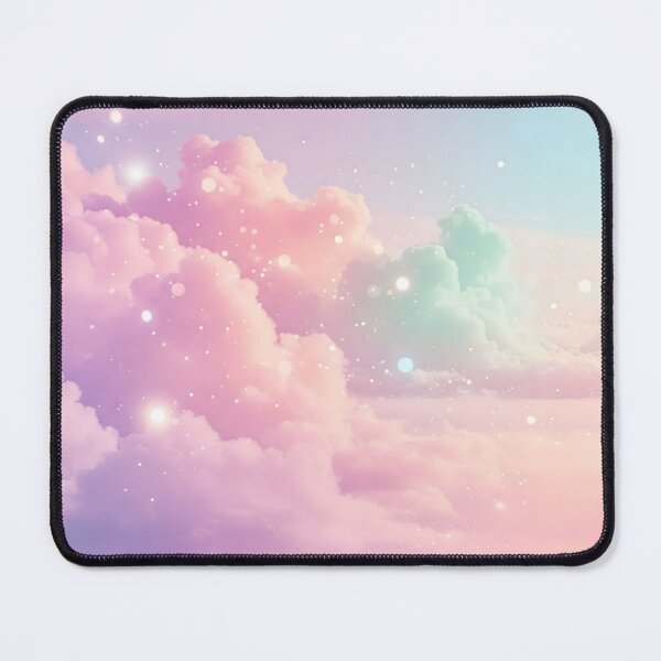 Item preview, Soft pastel clouds in pink, purple, and blue hues float gently, sprinkled with tiny sparkles that add a touch of magic to the serene scene designed and sold by homydesign.