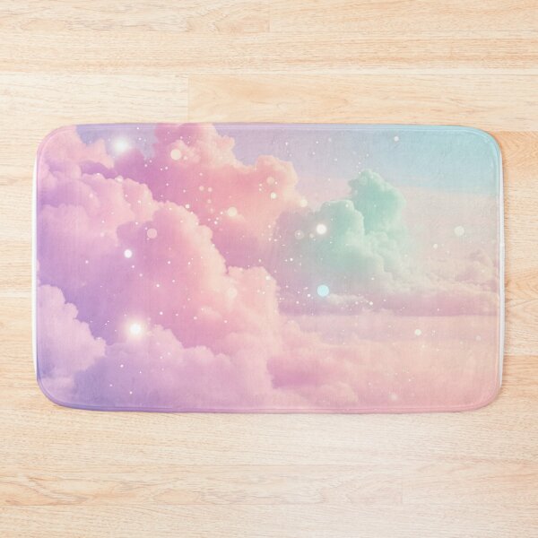 Item preview, Soft pastel clouds in pink, purple, and blue hues float gently, sprinkled with tiny sparkles that add a touch of magic to the serene scene designed and sold by homydesign.