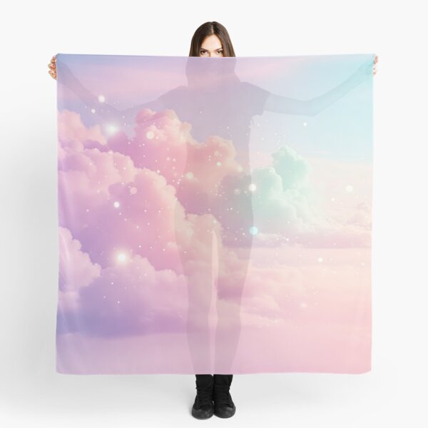 Item preview, Soft pastel clouds in pink, purple, and blue hues float gently, sprinkled with tiny sparkles that add a touch of magic to the serene scene designed and sold by homydesign.