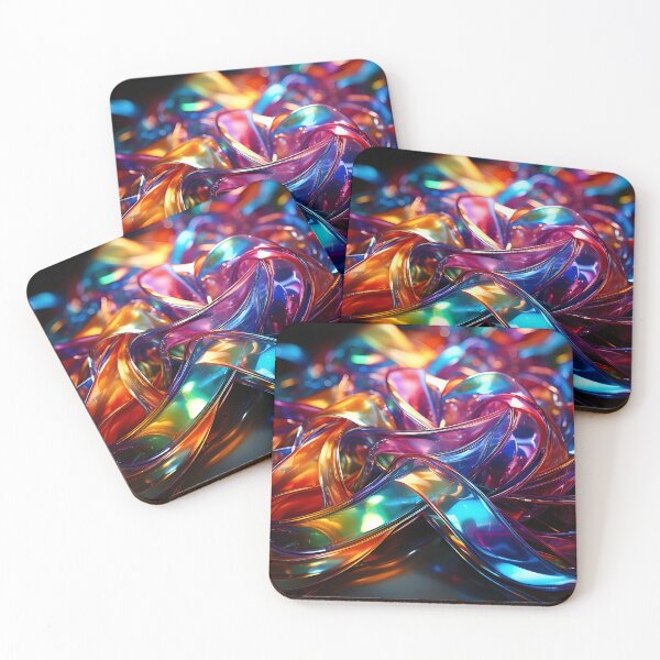 Item preview, Ribbons of vibrant colors intertwine and gleam against a dark backdrop, creating a mesmerizing play of light and form designed and sold by homydesign.