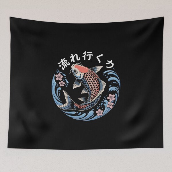 Item preview, Japanese Koi Black Background Design designed and sold by Peter Stawicki.