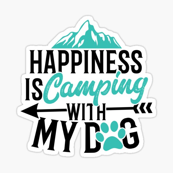 Savvy Turtle Happiness Camping with My Dog Sticker