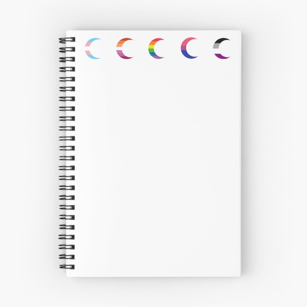 Item preview, Row of 5 Crescent Pride Moons: Ace | Bi | Classic Rainbow | Lesbian | Trans designed and sold by dickensign.