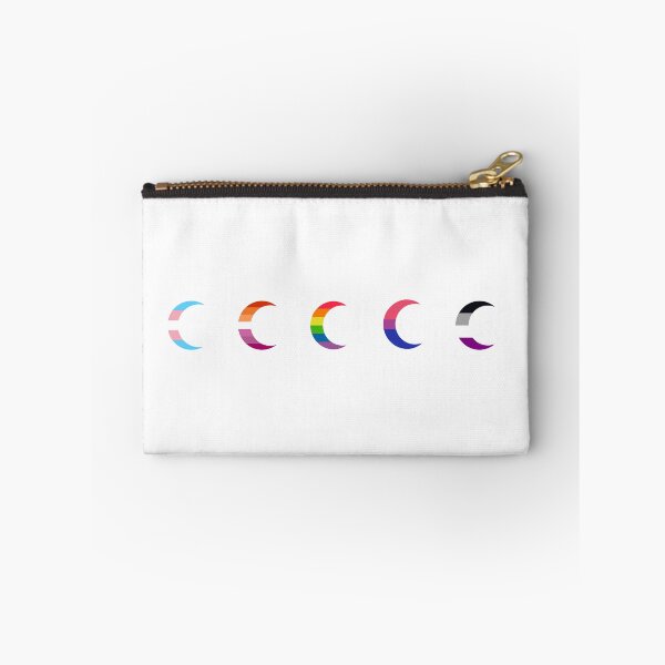 Item preview, Row of 5 Crescent Pride Moons: Ace | Bi | Classic Rainbow | Lesbian | Trans designed and sold by dickensign.