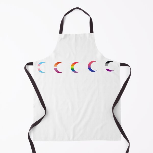 Item preview, Row of 5 Crescent Pride Moons: Ace | Bi | Classic Rainbow | Lesbian | Trans designed and sold by dickensign.